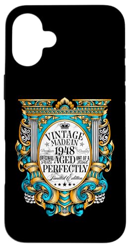 ���B���e�[�W 78�΂̒a���� �f�R���[�V���� ���B���e�[�W 1948 78�� �X�}�z�P�[�X iPhone 16 Plus �p