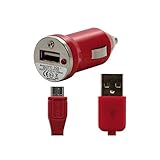 Cargador de coche Seluxion-Cargador de encendedor de coche, color rojo para Yezz: Andy A5QP, Andy A6M, Andy AZ4,5, Andy A4M Andy, A5, Andy A4,5 Foxy 4