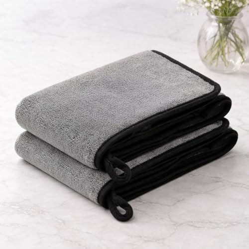 Image of Cutting EDGE 500 GSM Car Microfiber Cloth, 75x35 cm, Dark Grey(Set of 2) | Material: Microfiber, 500 GSM, Ideal for Car, Bike, Glass & Dashboard Cleaning, Soft, Lint-Free & Scratch-Free