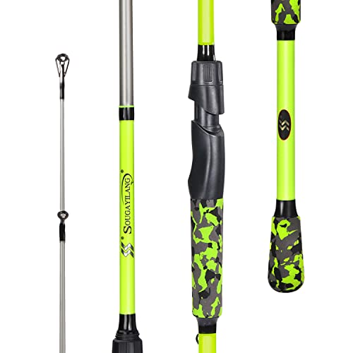Sougayilang Fishing Rods, IM7 Graphite Blank Casting & Spinning Rods，2 Pieces Rods with EVA Handle for Bass, Trout, Walleye, Catfish Etc(7'00"-MH-Spin)