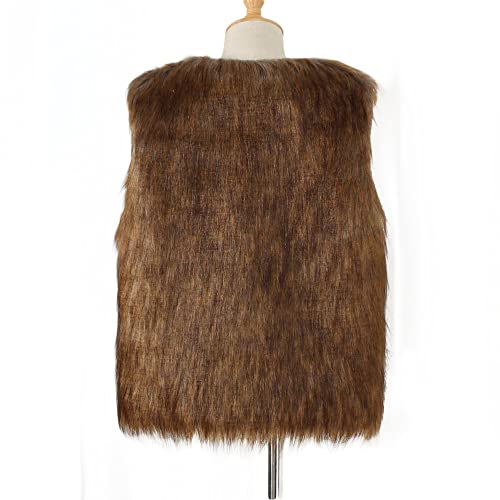 Toddler Girls Faux 𝗙𝘂r Jacket Sleeveless Thicken Fluff Windproof Shaggy Coat Winter Warm Lightweight Vest3