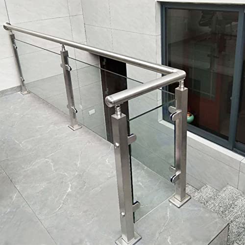 Glass Railing System for Balcony, Glass Railing Panels for Garden/Deck Handrail, Heavy Duty Balustrade Stairs Railing Clamps Barrier Fence (Color : End Post, Size : 120cm/3.9ft)