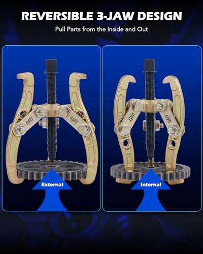Orion Motor Tech 3" 4" 6" 8" inch Gear Removal Tool Kit for Slide Gears, Pulley, and Flywheel