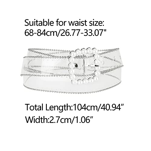 Allegra K Womens Clear Waist Belts for Jeans Transparent Belts Square Buckle3