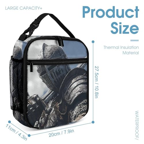 Knights Armor Sword 3 PCS Backpack Set Casual Daypack with Insulated Lunch Bag & Pencil Case4