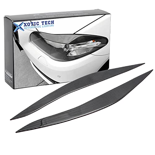 Xotic Tech Headlight Eyebrows Eyelid Trim Sticker Carbon Fiber Compatible with BMW F10 5 Series 2010-2016 (Will NOT FIT GT Model)