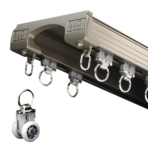 Double rail rideau aluminium plafond champagne 4.2m pour salon - 2