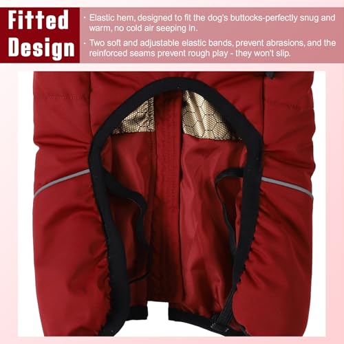Poseca Hundejacken für den Winter Winddicht Wasserdicht 2 in 1 Outfit Kaltwettermantel Hundewestengeschirr Welpen Reißverschluss Warme Jacke