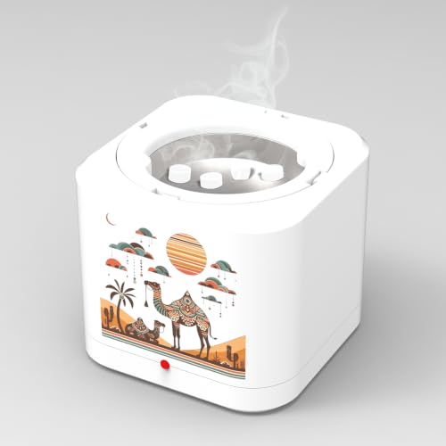 Image of Shivansh Technology Incense Holder Electric Kapoor Dani Camphor Diffuser Burner for Home | Karpuram Bakhoor Oud Aroma Oil & Dhoop Machine | Essential Oil Diffuser for Home (White)(Desert Dreams)