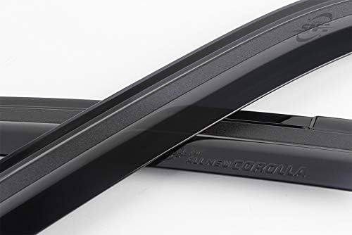 KD SAFE Smoke Window Visor Sun Rain Vent Guard 4 Pcs Set Compatible with Toyota Corolla 2014 2018 Out Channel Visor