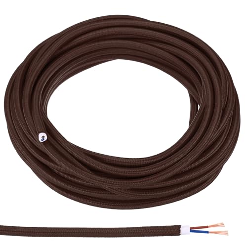 Fil électrique vintage marron foncé 18AWG PATIKIL pour suspension