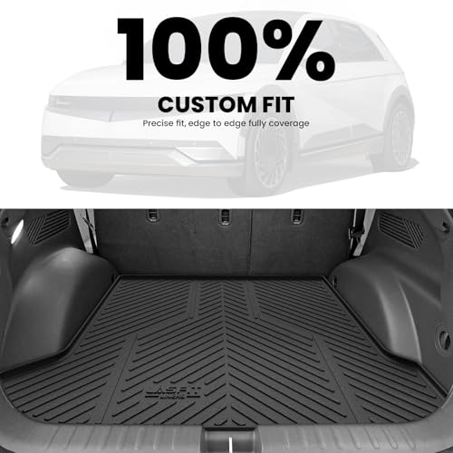 Image of LASFIT Cargo Mat for Hyundai Ioniq 5 2024 2023 2022 / Ioniq 5 N 2025 | All Weather TPE Custom Fit Cargo Trunk Mat Accessories, Black