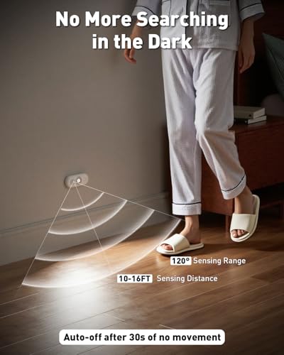 Image of SZOKLED Motion Sensor Under Cabinet Lights, Stick on LED Under Counter Light for Kitchen, Closet, Drawer, Shelf, 4Pack