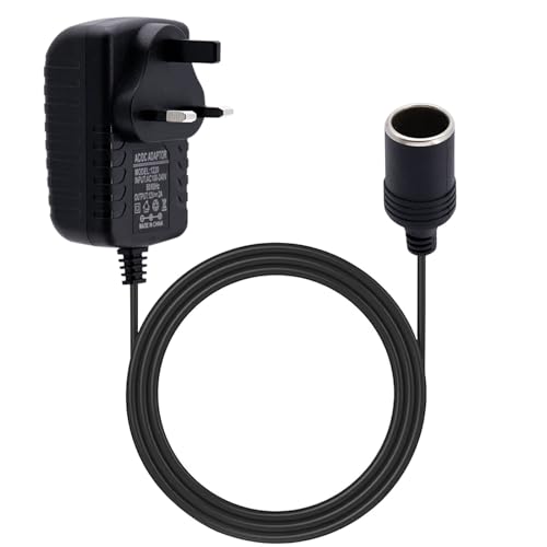 Car Plug Adapter 240V 2A AC Mains to 12V DC Cars Power Inverters Car Converter Socket Voltage UK Plug Household Cigarette Lighter (Maximum Power 24W)