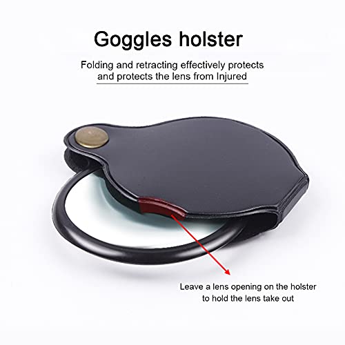 10X zakvergrootglas,zwart lederen tasje Mini opvouwbaar vergrootglas voor lezen,boeken,sieraden en meer - Image 5