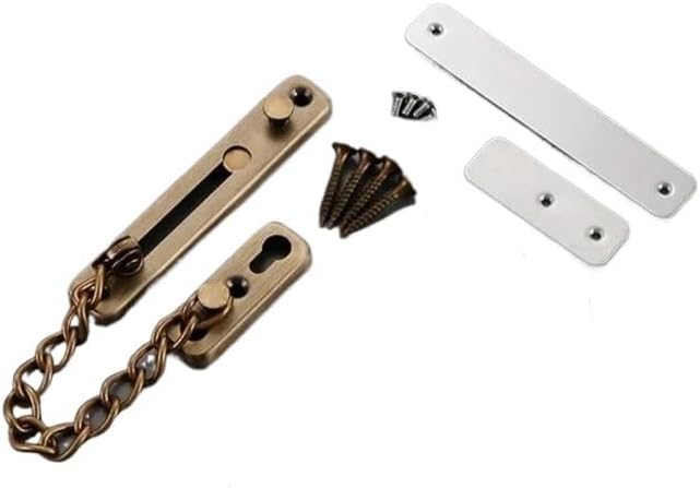 Stainless Steel Anti-Lock Door Chain Multi-Color Home Safety Security Protection Anti-Theft for Hotel & Home(Ancient Red)