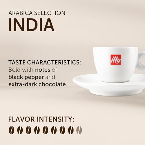 Image of illy Coffee, Arabica Selection India Espresso Capsules, Single Origin, For Brewing with iperEspresso Capsule Machines, 18 Count