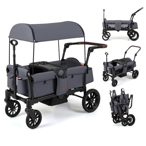 INFANS Wagon Stroller for 2 Kids (Grey)