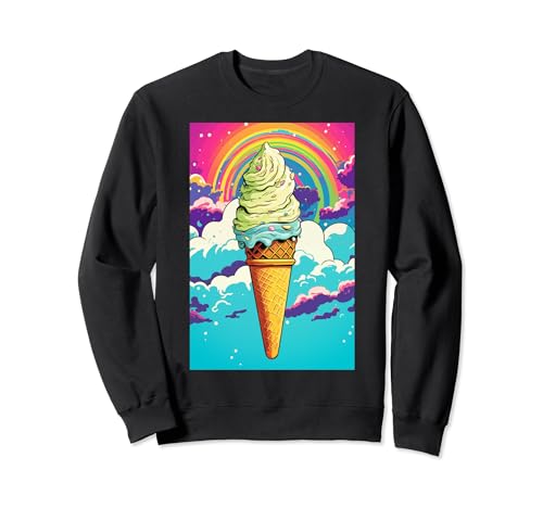 Gaufrier glacé cornet de glace glace pop art vintage rétro glacé café glacé Sweatshirt