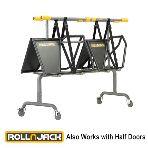 Image of RollnJack Door Dock Storage for Jeeps. 4 Jeep Doors, Bronco Doors, Freedom Panels. Safe and Efficient Storage. Compact, Quality Materials, Padded Contact. Works Great with the Door Removal