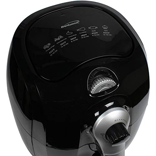 Brentwood Af-350B Electric Air Fryer 1400-Watt, Timer & Temp. Control, 3.7 Quart, Black #TOP1