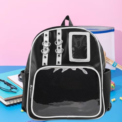 Mini mochila ita con bolsillo transparente para pines y diseño comodo de bolso de hombro 7