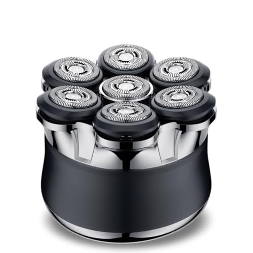 VEESORA Rasoio elettrico rotativo senza fili da uomo 7D per uomo, impermeabile, a umido e a secco, con kit di toelettatura ricaricabile tramite USB, per una comoda toelettatura di testa e viso