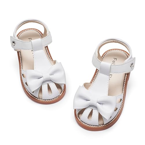 Image of Felix & Flora Toddler Girls Sandals Soft Rubber Princess Flat Shoes Flower Girl Shoes