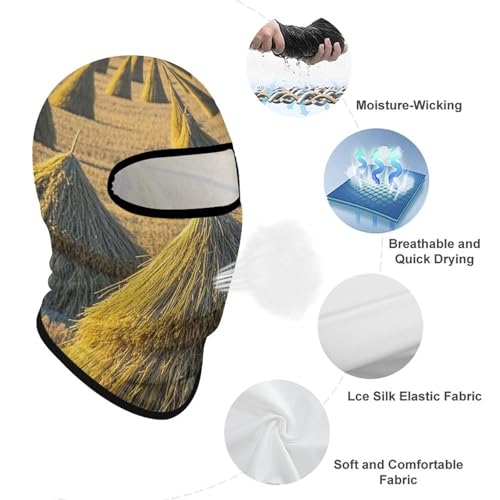Pile of Grain Balaclava para Hombres y Mujeres, Máscara Facial de Protección Solar Transpirable con Cubre Cabeza Completo para Senderismo, Ciclismo, Correr, Conducción miniatura 3