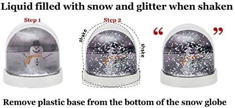 Personalised with Your own Text,Name,Image themed Photo Snow Globe Dome Glitter Shaker. (Rose Gold)