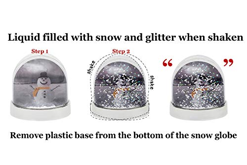 Personalised with Your own Text,Name,Image themed Photo Snow Globe Dome Glitter Shaker. (Rose Gold)