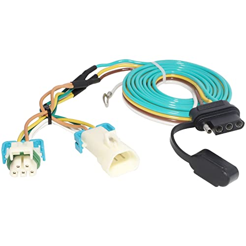 MECMO 4 Way Flat Trailer Wiring Harness for 1998-2004 Chevy S-10/GMC Sonoma & 1998-2000 Isuzu Hombre, Plug-in Simple Custom-Fit T-Connector 4 Pin Trailer Hitch Wiring