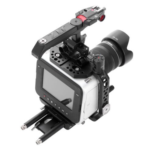 Jtz Dp30 Camera Cage With 15Mm Rail Rod Baseplate Rig And Top Handle + Electronic Handle Grip + Shoulder Pad Extension Arm Bracket Support For Blackmagic Cinema Camera Bmcc Camera #TOP4
