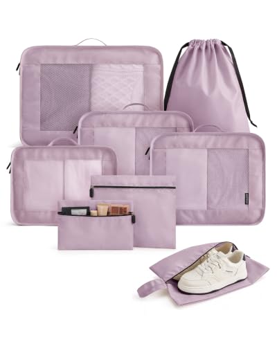 LIGHT FLIGHT 8 Set Packing Cubes for Travel, Cruise Ship Travel Essentials