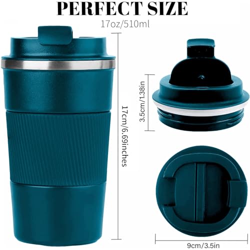 Image of Insulated Travel Coffee Mug, Stainless Steel Coffee Cup with Leakproof Lid | Double-wall insulation keeps drinks hot or cold for hours, with a leakproof lid and portable stainless steel design