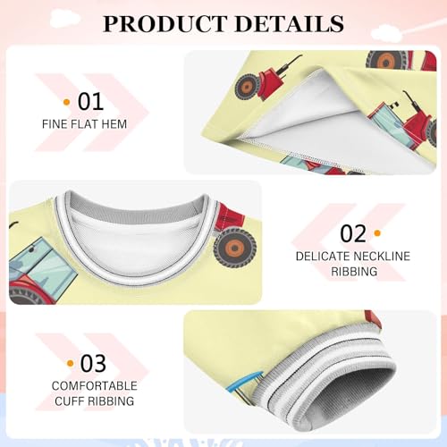 Blue Red Tractor Girls Dresses Long Sleeve Sweatshirt Dress for Girls Winter Toddler Casual A Line Dresses Size 2-8T3