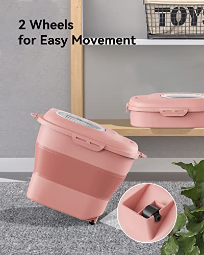 Somkaco Dog Food Storage Container, Collapsible Dog Food Container With Transparent Lid, Scoop And Wheels, Large Pet Food Storage For Dog, Cat And Other Pet #TOP3