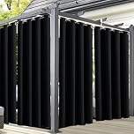Famibay Gazebo Curtains Waterproof Thermal Insulated Outdoor Curtains Blackout Garden Pergola Curtain Outdoor Privacy Curtain Grommet Top for Garden Patio Porch Yard (1 Panel, 52"X84")