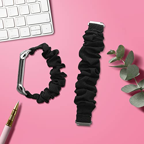 kwmobile Watch Strap Compatible with Garmin Venu Sq Music/Sq - Black Scrunchie Watch Band - 4.7-10 inches (12-25.6 cm) by kwmobile - Image 2
