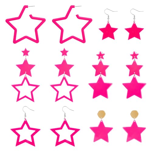 Boucles d'oreilles étoile rose légères pour sublimer un look sans douleur aux lobes