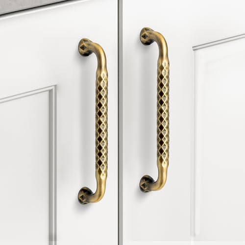 Image of Plantex Cabinet Handle /Kitchen Cabinet Door Handle /Wardrobe /160 mm Cupboard Handle /Door Pull-Push Handle for Home /Office - Pack of 2 (Brass Antique)