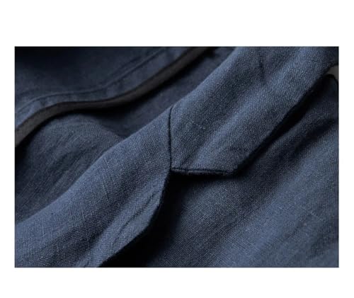 Men Linen Daily Casual Blazer Big Pockets Single Buttons Solid Jackets Breathable Simple Coat4