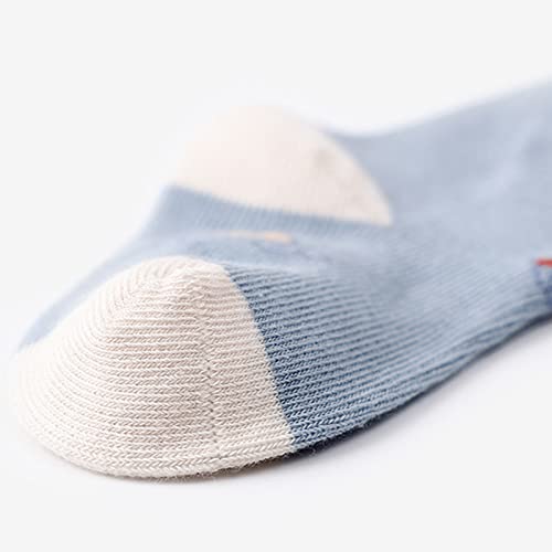 Cotton Socks For Boys 4pcs Infant Socks Floor Socks Summer Cotton Socks Cartoon Thin Breathable Autumn (Blue, 1-3 Years)2