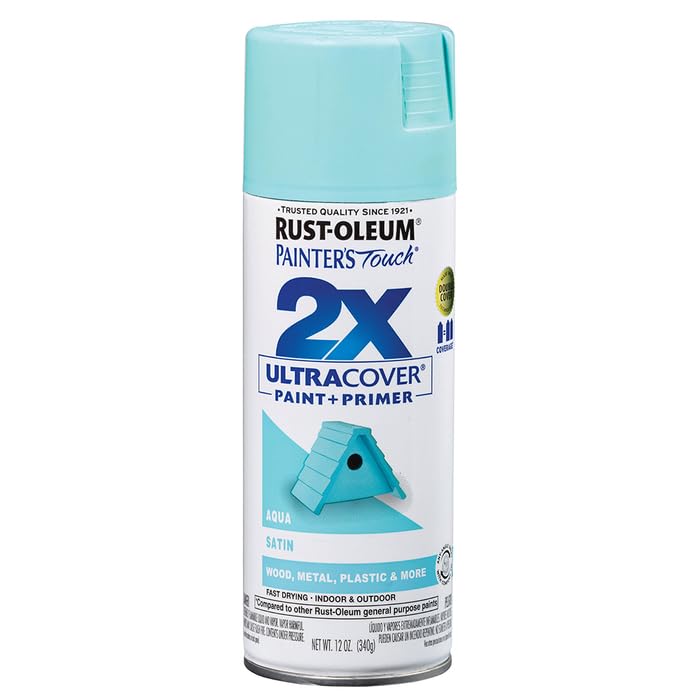 Rust-Oleum Painter's Touch 2X Ultra Cover Spray Paint, Satin Aqua