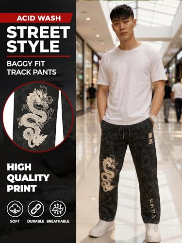 Image of fanideaz Mens Cotton Baggy Trackpant for Men | Streetwear Loose Fit Track Pants for Men | Comfortable Breathable Cotton Casual Wear Lower for man Stylish