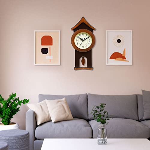 Image of Harbour Analog Stylish New Models Wall Clock with Pendulum for Home Living Room Hall Bedroom (Size Height 40 CM X Width 17.5 CM)- Home Decor Big Size Wall Clock MJ AD 19 GBG 1