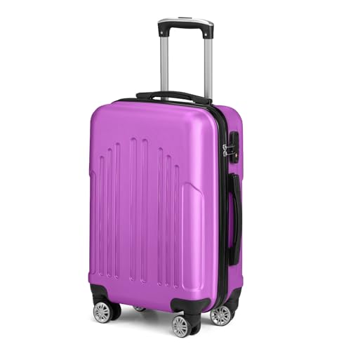Karl home Carry On Luggage 22x14x9 Airline Approved, ABS Hardshell Suitcase with TSA Lock & Spinner Wheels, Durable Small Suitcase Rolling Luggage for Business Travel, Purple