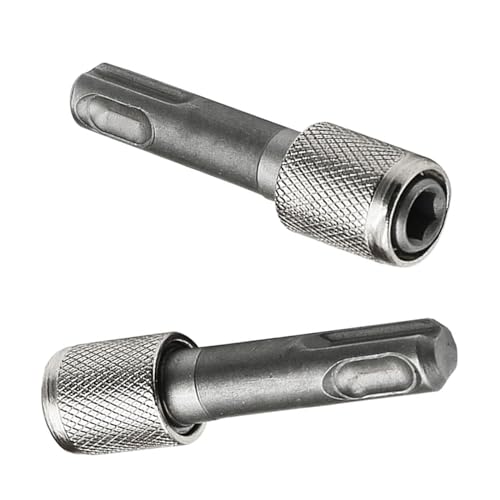 Juego de 2 adaptadores SDS Plus de 6,35 mm (1/4 pulgadas), portabrocas SDS, adaptador SDS para portabrocas normales, vástago redondo a vástago hexagonal para taladro de percusión, broca de martillo