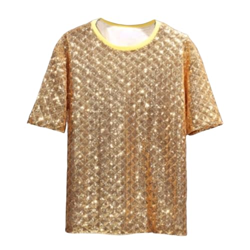 Traje de baile de cuello redondo estilo camisa disco hombre