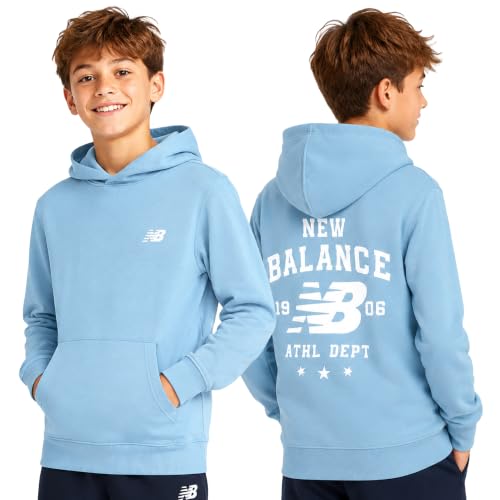 New Balance Boys Athletic Fleece Hoodie with Back Graphic Print, 8-20 - image 1
